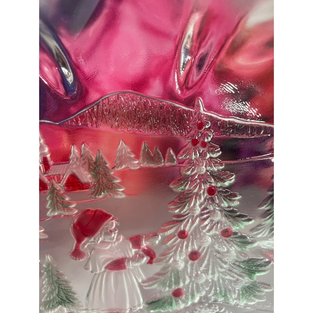 Vintage 1990 Mikasa Christmas Glass Bowl 14.5